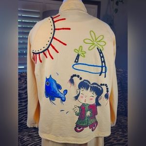 3 Piece Chico's Asian Embroidered Track Suit Size 3 (XL/16)